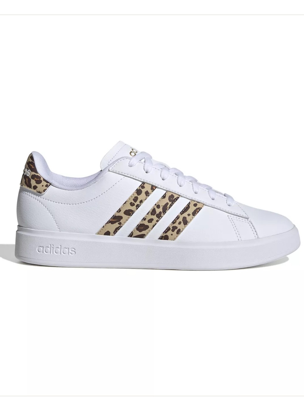Adidas Grand Court Cloudfoam Leopard Stripe Sneaker (women/kid)